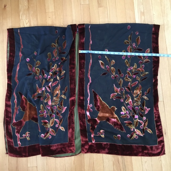 Duster cover velvet with bird motif one size - Picture 5 of 11